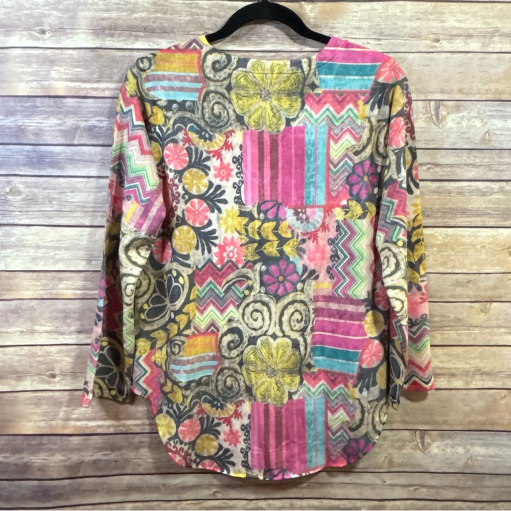 NALLY & MILLIE Boho Style Long Sleeve Top Medium - Picture 4 of 4